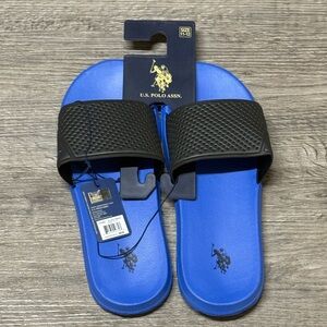 U.S. Polo Assn. Men’s Royal Blue Slide Sandals with Black Strap